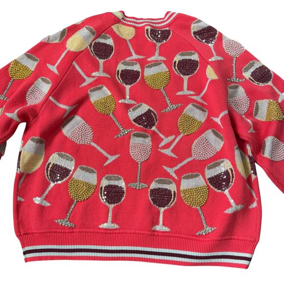 Queen of Sparkles Wine Glass Cardigan Sweater - Picture 6 of 13